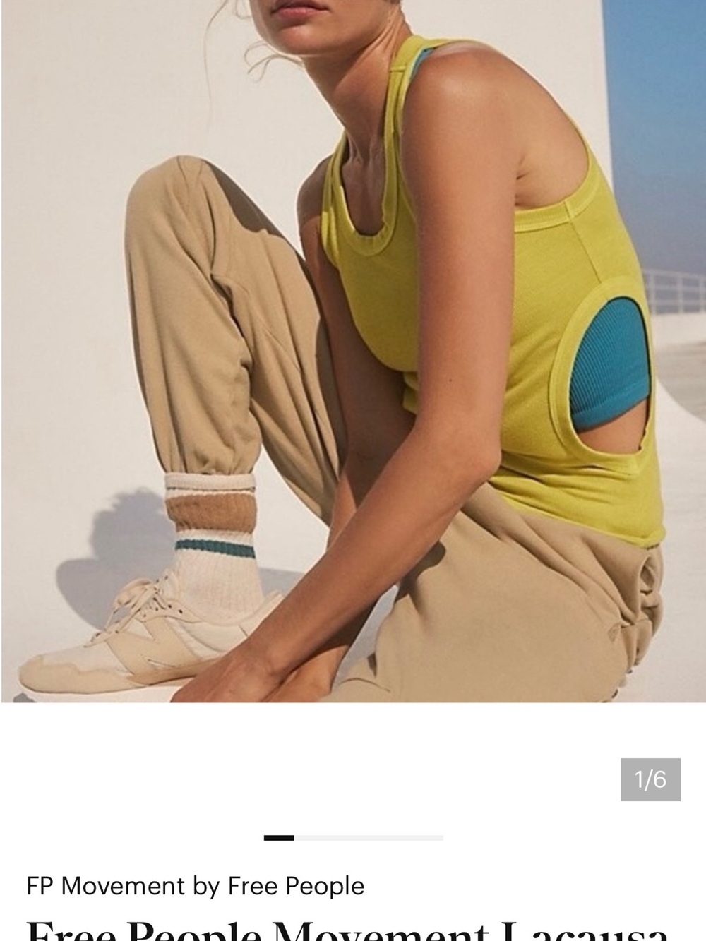 Free People Movement Lacausa Ribbed Cutout Tank Top